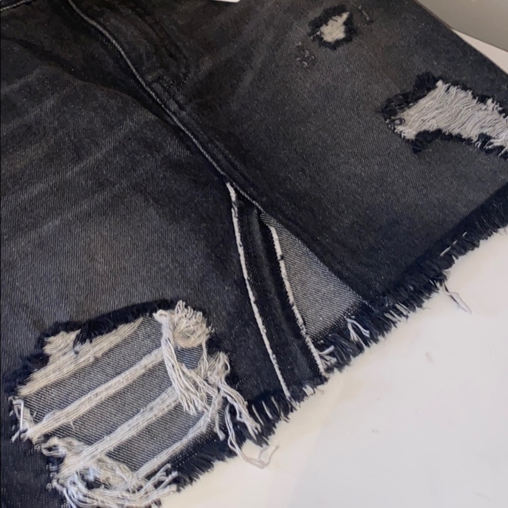 Free People Dark Grey Distressed Skirt - Picture 3 of 8